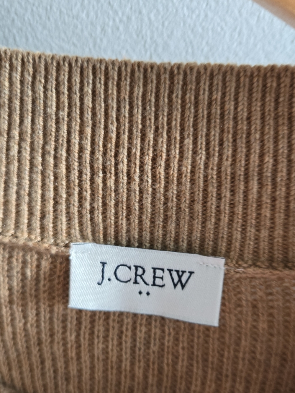 J. Crew Tan and White Oversized Knit Poncho O/S - Picture 2 of 7